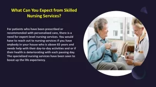 What Can You Expect from Skilled Nursing Services?