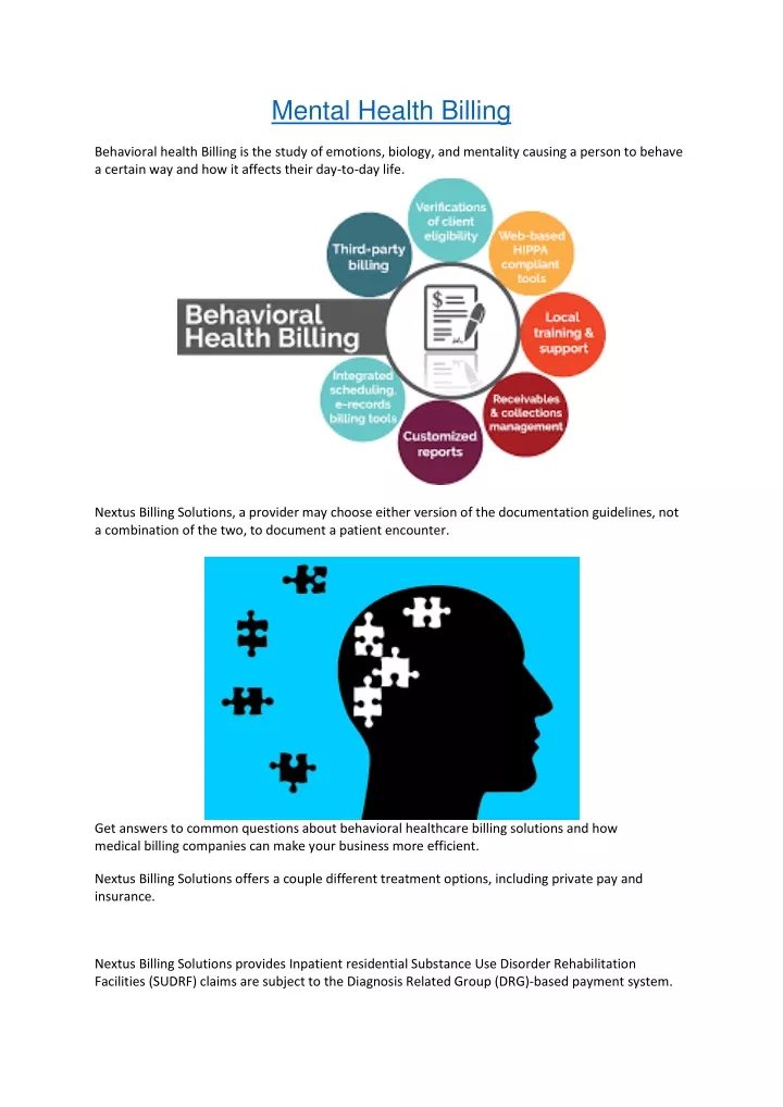 mental health billing