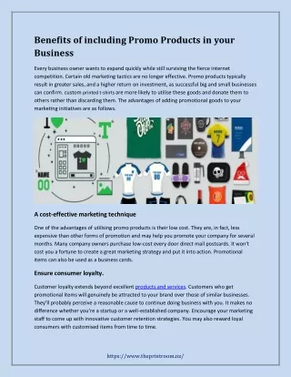 benefits of including promo products in your