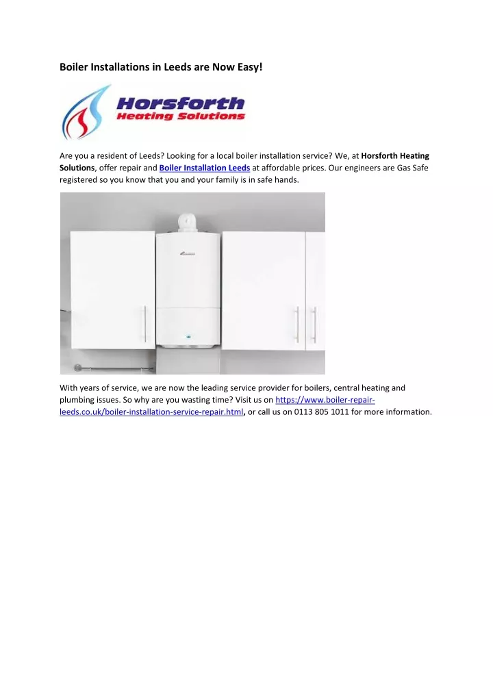 boiler installations in leeds are now easy