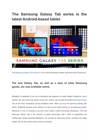 the samsung galaxy tab series is the latest