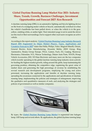 global daytime running lamp market size 2021