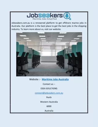 Maritime Jobs Australia | Jobseakers.com.au
