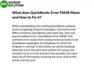 what does quickbooks error ps038 mean