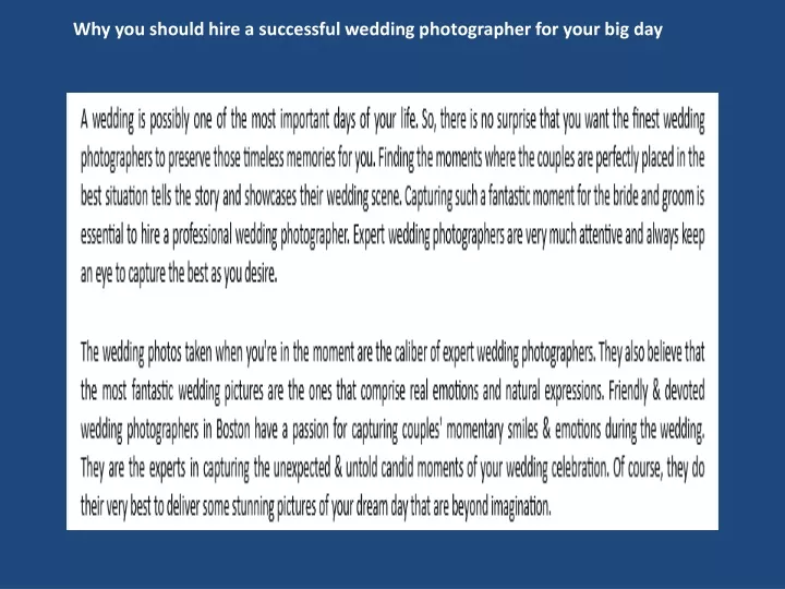 why you should hire a successful wedding