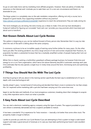A Simple Key For Loci Cycle Review Unveiled