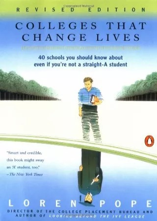 EBOOK Colleges That Change Lives 40 Schools You Should Know About Even If You re