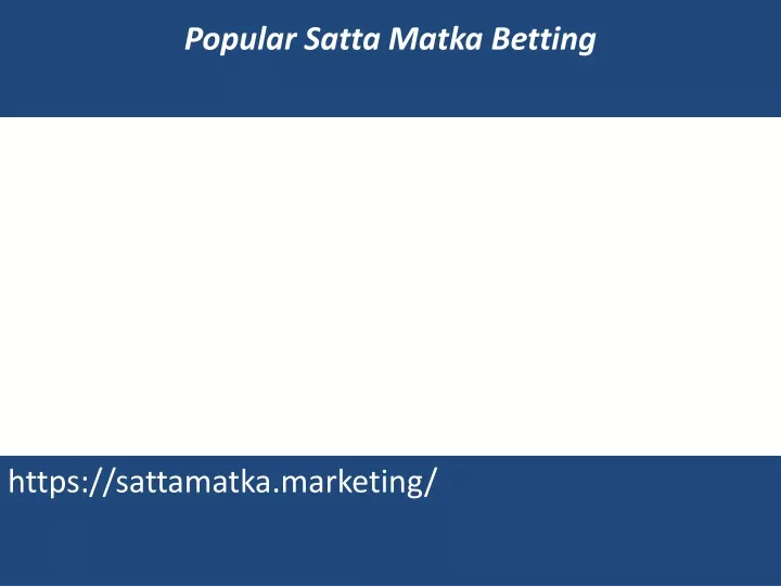 popular satta matka betting