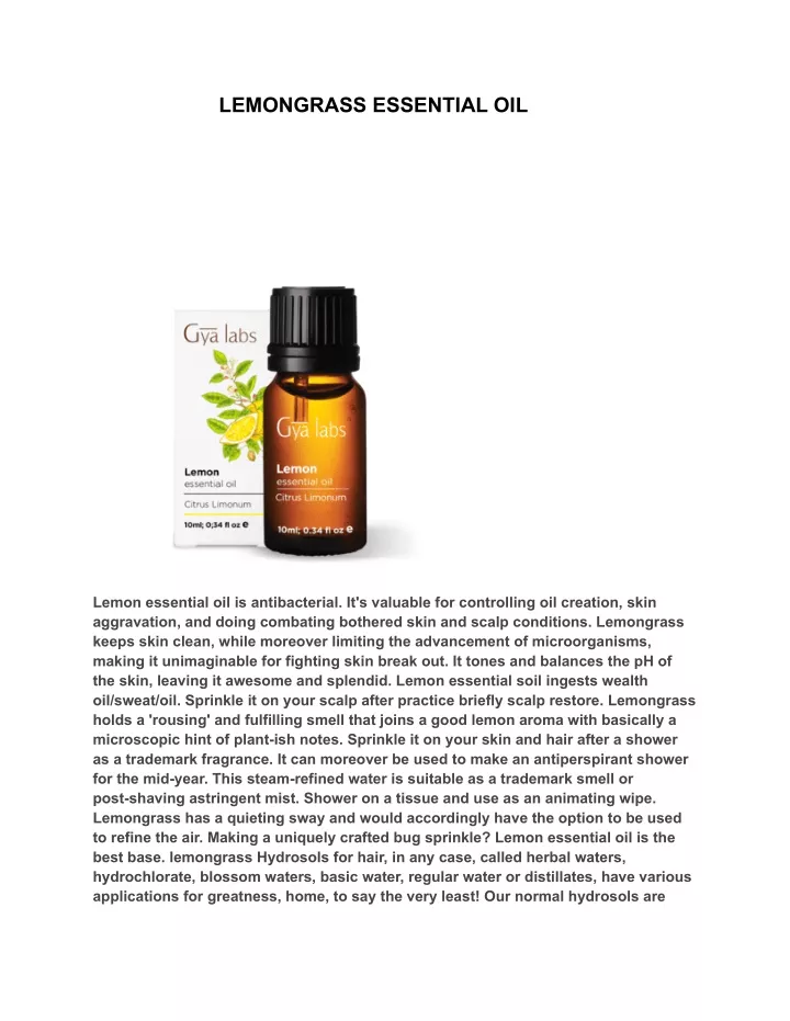 lemongrass essential oil