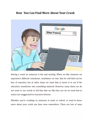 How  You Can Find More About Your Crush.