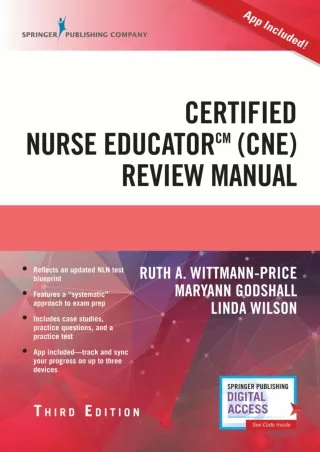 EPUB Certified Nurse Educator CNE Review Manual Book with App