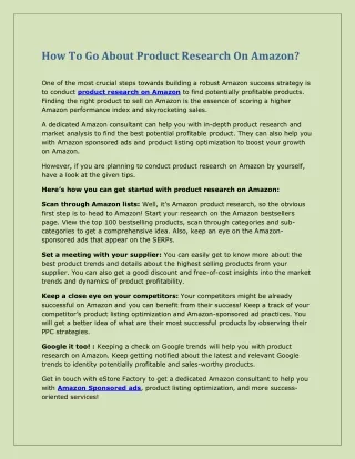 how to go about product research on amazon