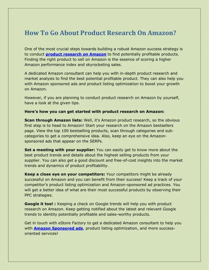how to go about product research on amazon