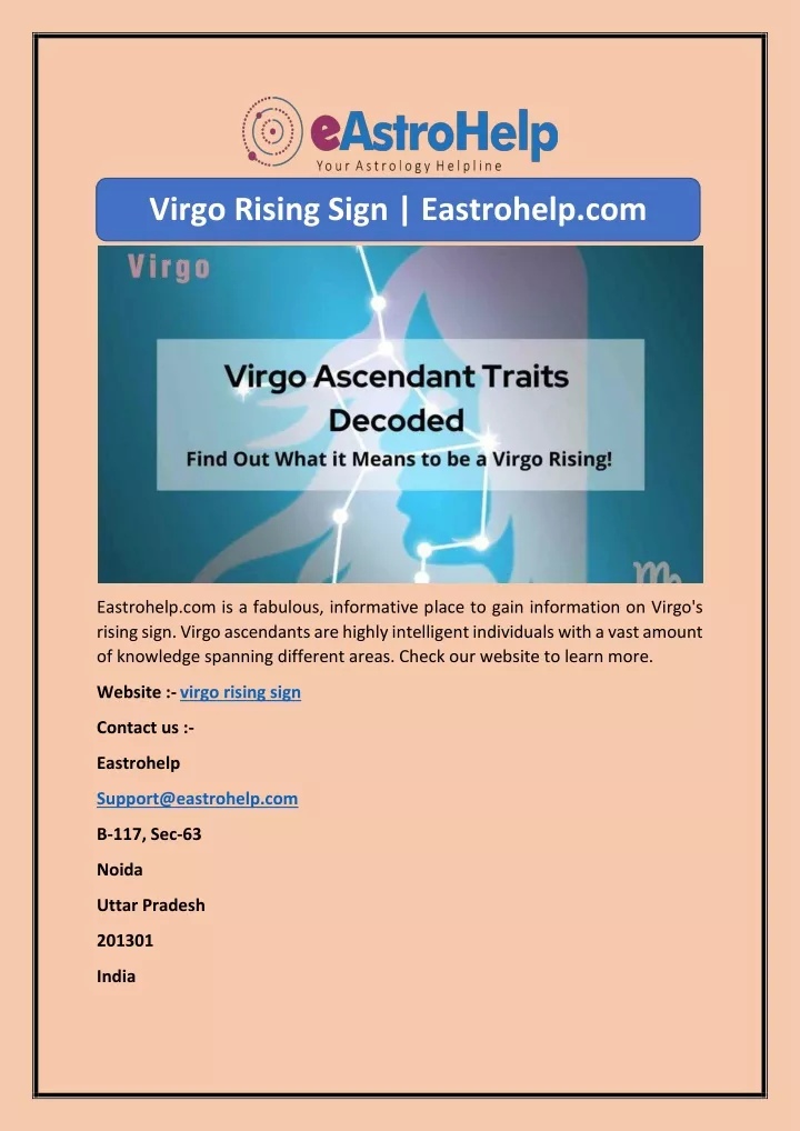 virgo rising sign eastrohelp com