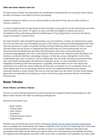 dildo oder bester vibrator mehr hier