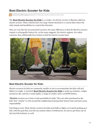 Best electric scooter for kids urbanvs