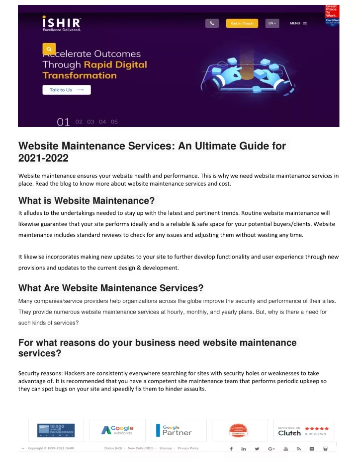 website maintenance services an ultimate guide