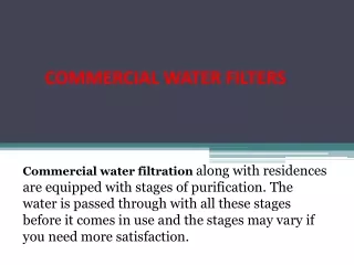 COMMERCIAL WATER FILTERS