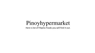 Pinohypermarket Philipino Food