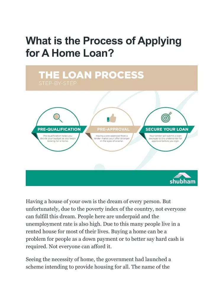 what is the process of applying for a home loan