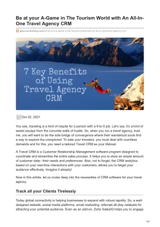 be at your a game in the tourism world with
