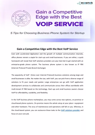 gain a competitive edge with the best voip service