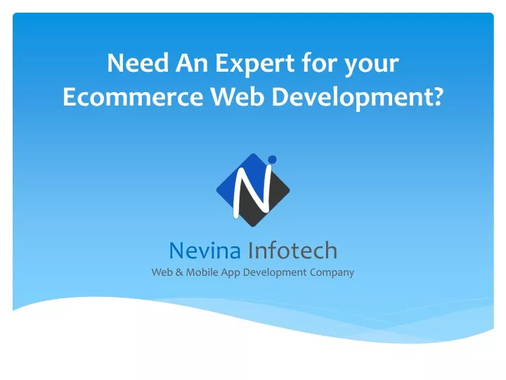 need an expert for your ecommerce web development