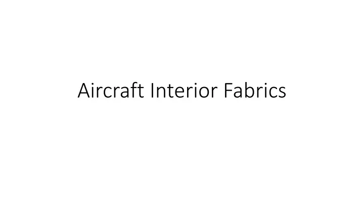 aircraft interior fabrics