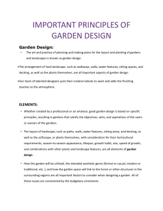 important principles of garden design