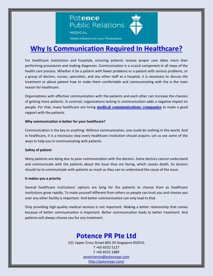 why is communication required in healthcare