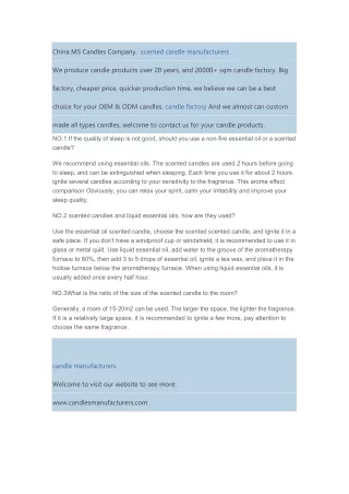 candle question and answer summary