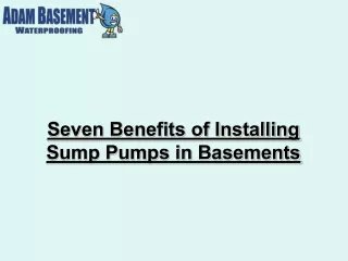 seven benefits of installing sump pumps
