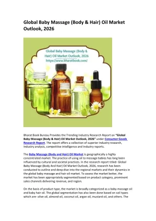 global baby massage body hair oil market outlook