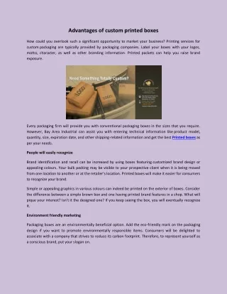 advantages of custom printed boxes