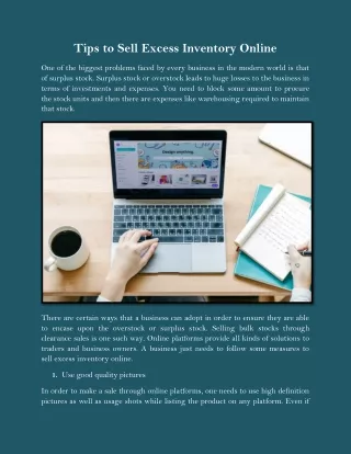 tips to sell excess inventory online