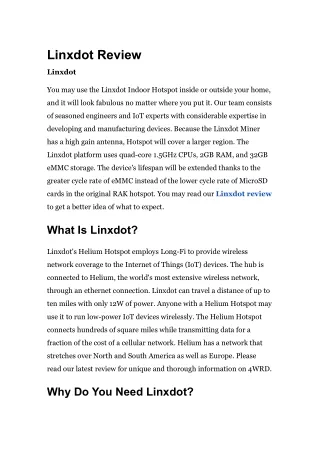 Llinxdot Review
