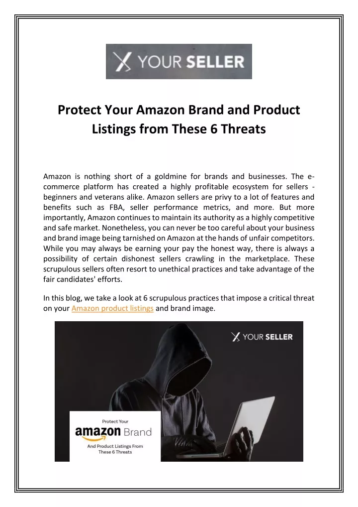 protect your amazon brand and product listings