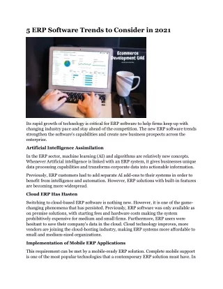 5 ERP Software Trends to Consider in 2021
