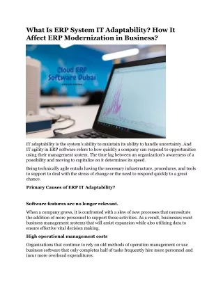 What Is ERP System IT Adaptability? How It Affect ERP Modernization in Business?