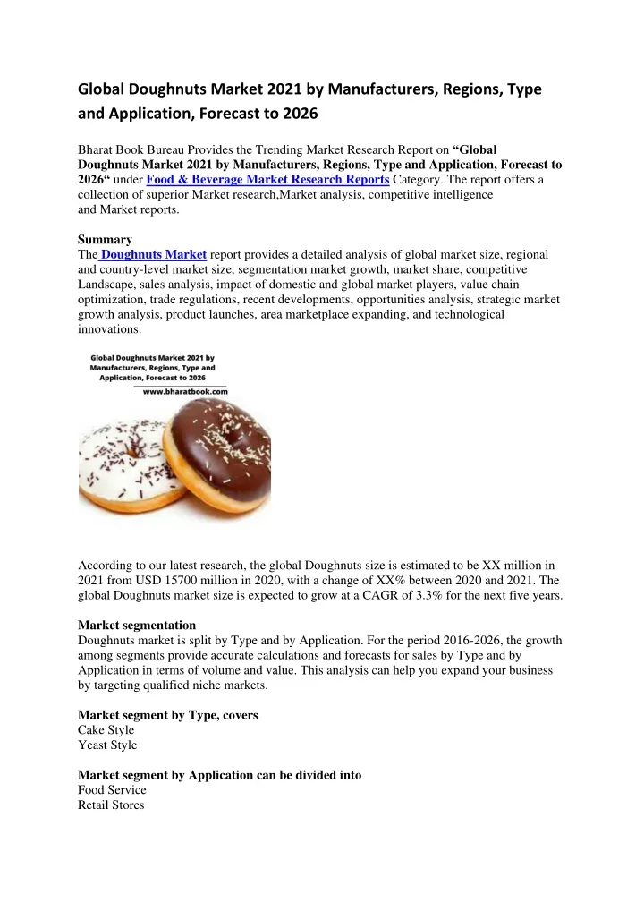 global doughnuts market 2021 by manufacturers