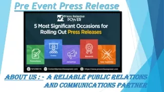 pre event press release