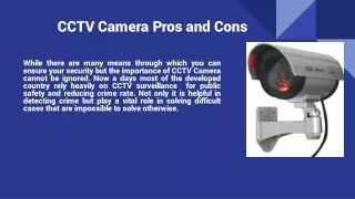CCTV Camera Pros and Cons and where to buy