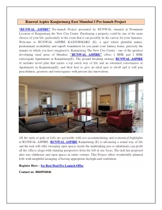 runwal aspire kanjurmarg east mumbai pre launch