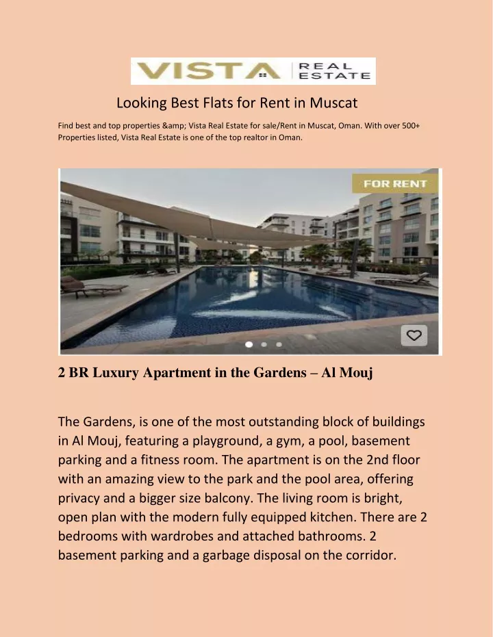 looking best flats for rent in muscat