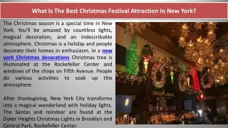 What Is The Best Christmas Festival Attraction In New York