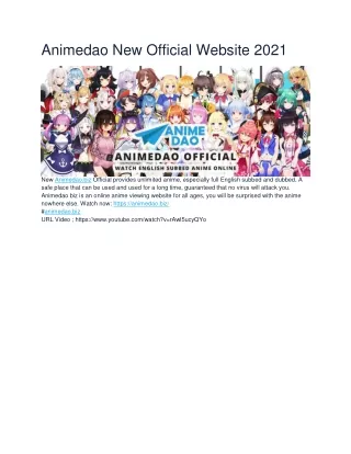 Animedao New Official Website 2021