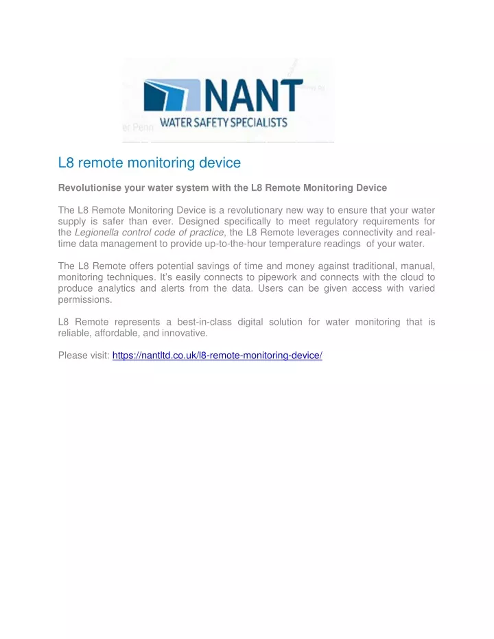 l8 remote monitoring device