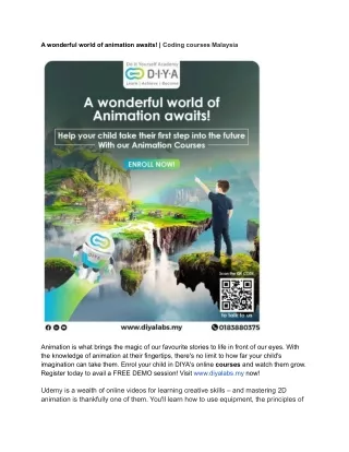 a wonderful world of animation awaits coding