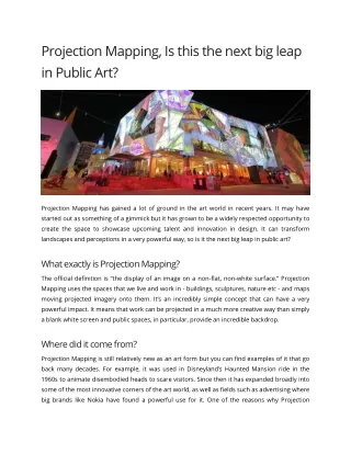 projection mapping is this the next big leap