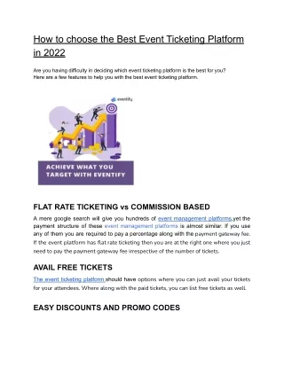 How to choose the Best Event Ticketing Platform in 2022